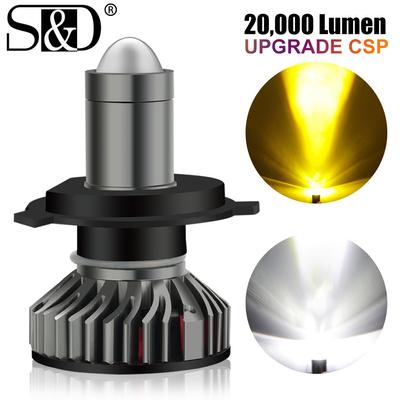1 Stück/2 Stück 20000Lm H4 LED Motorrad Scheinwerfer Lampen CSP Linse Weiß Gelb Fernlicht Abblendlicht Moto Lampe H4 Roller Zubehör Nebelscheinwerfer 9V 16V