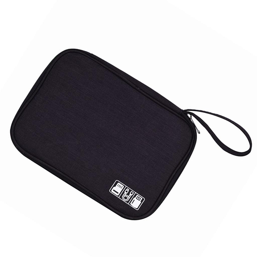Cable Storage Bag Multifunctional Digital Cable Organizer Power Bank Earphone Storage Case Black