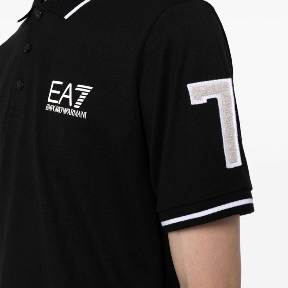 EMPORIO ARMANI EA7 Polo Shirt Men's Black 6RPF01-PJ7BZ-1200