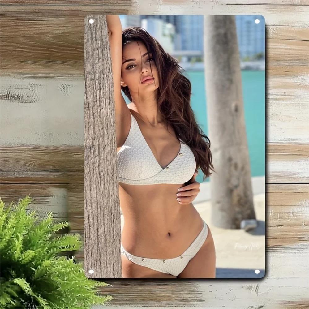 Hicober Humorous Metal Wall Art Decor, 2D Flat Sign Christmas Gift, Waterproof Home Bar Cafe Holiday Decoration