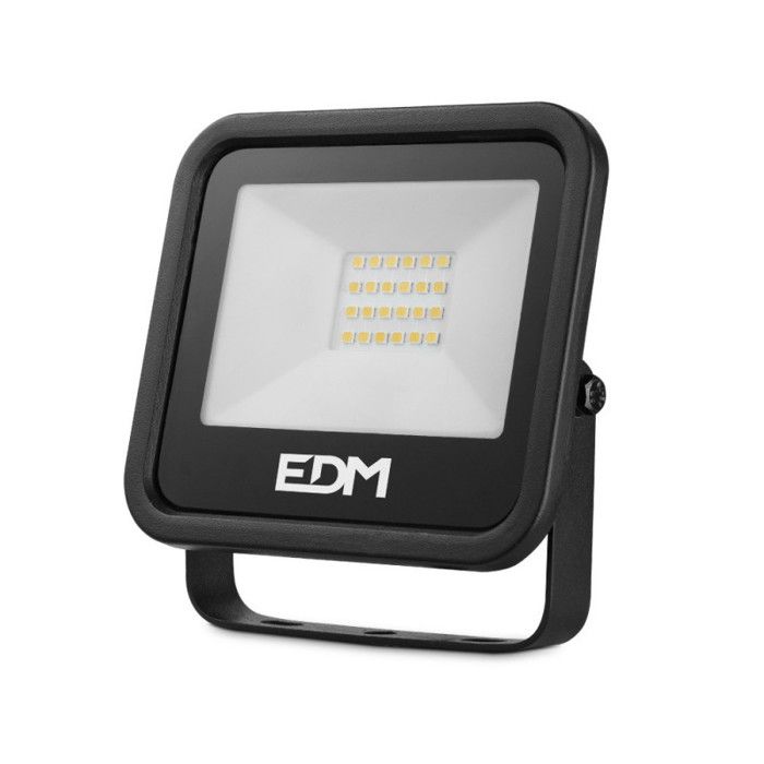 Spot LED 20W 1520lm 4000K Lumière du Jour Noir Série 12.4x10.6x2.8cm - EDM Blackseries