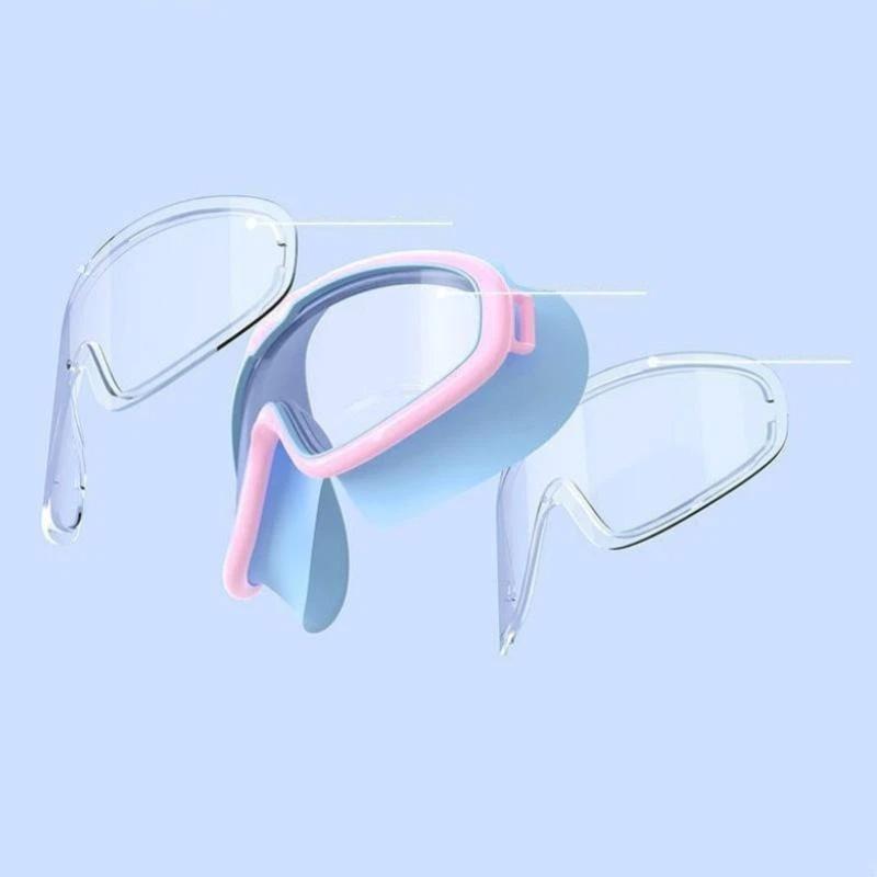 1Pcs Anti Fog Uv Protection Clear Vision Kids Large Frame Swim Goggles With Earplugs For Boys Girls Youth 3-15 Years