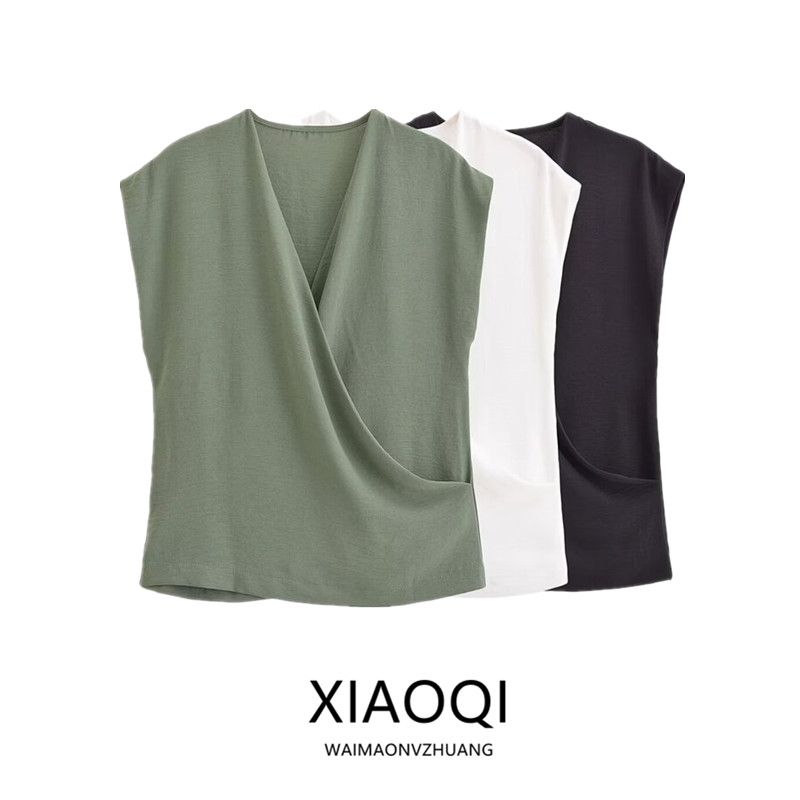 Fashion Style 2024 Summer New Arrival Women's Stylish Fashion All-Match Three-Color Vertical Double Breasted Tops 0264170