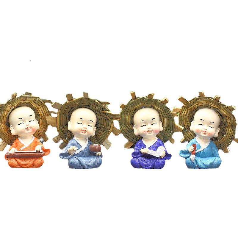 Popular Resin Monk Hydroponic Flower Pot & Car Ornaments