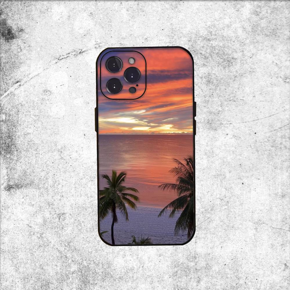 natural landscape Phone Case Silicone black Soft For IPhone 17,16,15,14,13,12,11,SE,Plus Pro Max