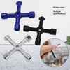 4 In 1 Multifunction Electrician Plumber Utility Cross Switch Wrench Universal Square Triangle Key for Gas Train Bleed Radiator
