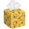 Black Cats Tissue Box Cover Square,Leather Tissue Holder with Bottom Belt,Waterproof Leather Facial Paper Organizer Tissue Box Cover for Home Office