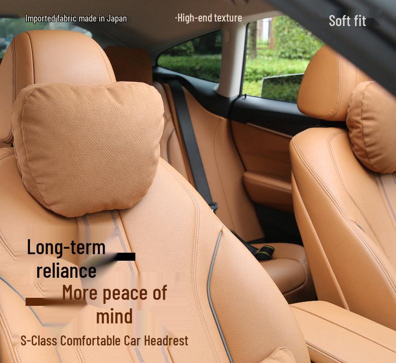 Tesla & Mercedes-Benz S-Class Compatible Neck & Lumbar Support Pillows: Maybach, Suede, and DuPont Cotton Options
