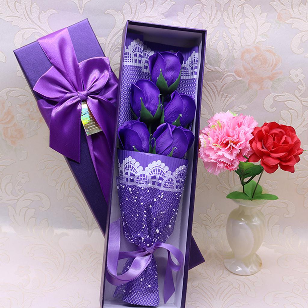 Rose Soap Flower Floral Bouquet Gift Box for Mother’s Day Wedding Party Present