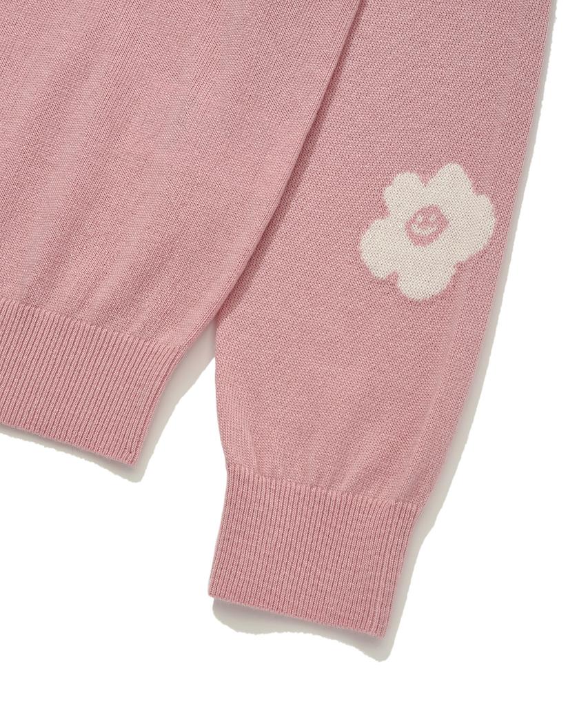 WACKY WILLY Women'S Kiki Embroidered V-Neck Pullover Knit Pink