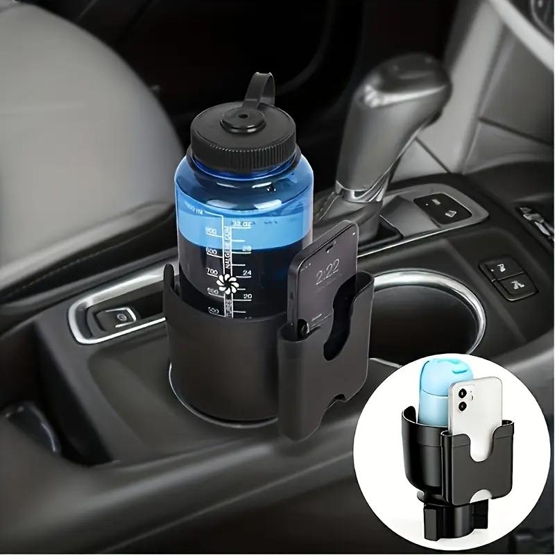 2 In 1 Car Cup Holder & Mobile Phone Stand Adjustable Multi-Functional Large Drink Coffee Bottle Holder Auto Accessories