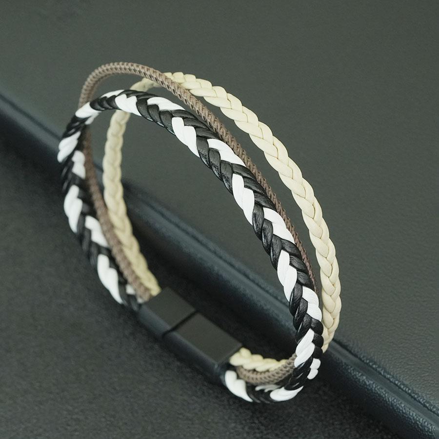 Unique Leather Bracelet For Men Handmade Braided Ethnic String Braclet Bangle 2 Colors Available Wrap Braslet Pulsera Hombre