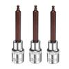 3pcs Ball End Hex Bit Socket 1/2" Square Drive Metric Extension Impact Bit Power Nut Driver Set Socket Ratchet Wrench Bit 4-12mm