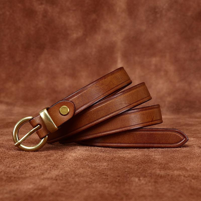 

Ретро-старый трендовый декоративный тонкий ремень для женщин из натуральной кожи первого слоя из коровьей кожи, модный повседневный универсальный женский узкий ремень 115cm