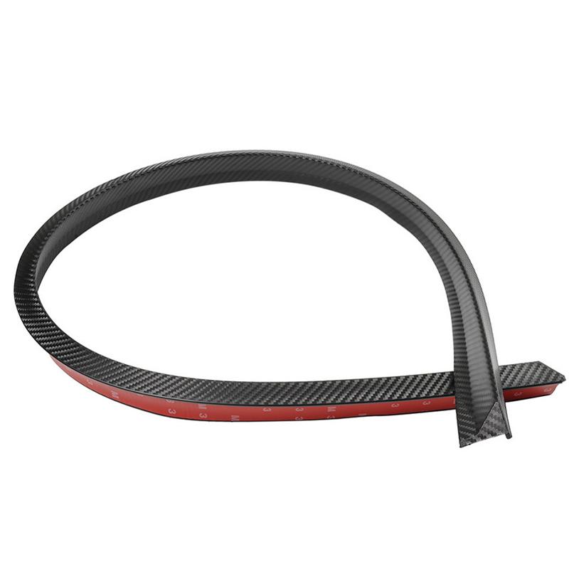 2PC Auto Carbon Fiber Rubber Fender Arch Wheel Eyebrow Protector Sticker Anti-scratch Strip Moulding Trim for Universal Car