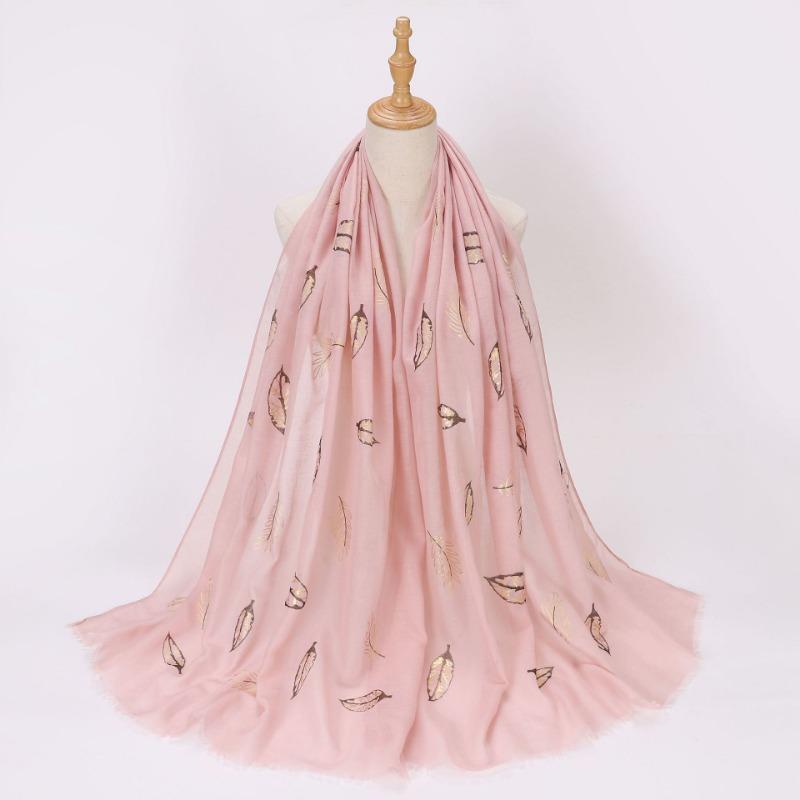 Ethnic Style Gold Foil Printed Scarf Soft Polyester Women S Fashion Scarf