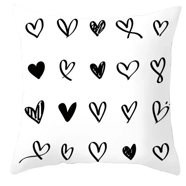 45*45cm Black and White Cushion Cover Waist Pillowcase Nordic Geometric Throw Pillow Sofa Bedroom Pillowslip Car Home Decor