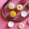 Mung Bean Cake Mold with 5 Seals Flower Midautumn Moon Cake Mold Set Hand Pressed Cookie Dessert Diy Pastry Baking Tool