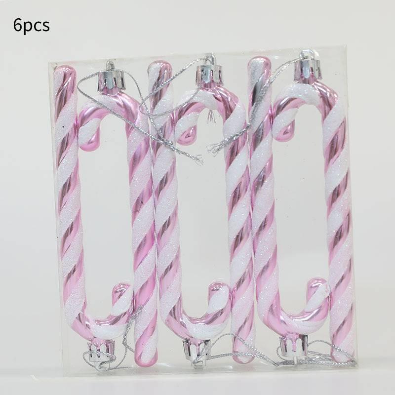 X 6 Candy Cane Glitter Hanging Christmas Tree Decoration Santa Ornament Xmas