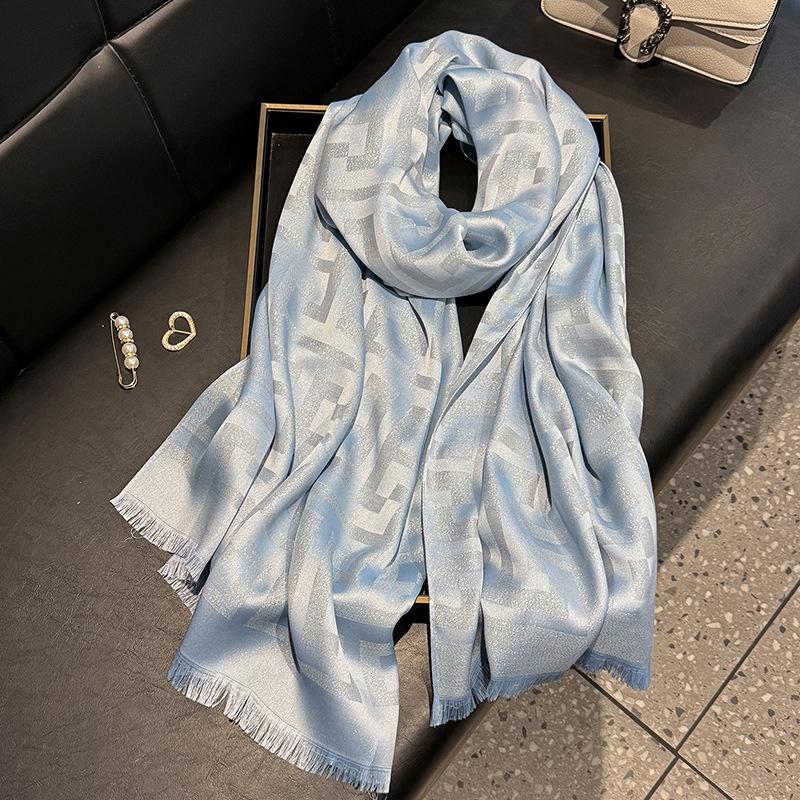 Spring And Summer Long Silk Scarves, High-End Versatile Tencel Cotton Scarves, Air-Conditioned Rooms, Neck Pads, Shawls, Travel Outfits