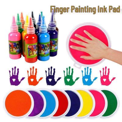 Washable Finger Paint Inkpad for Kids – Safe Art & Graffiti Palm Print Coloring for Kindergarten & Elementary School.