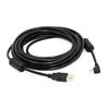 Mini USB B Type 5pin Male Right Angled 90 Degree To USB 2.0 Male Data Cable with Ferrite Core 5 Meters