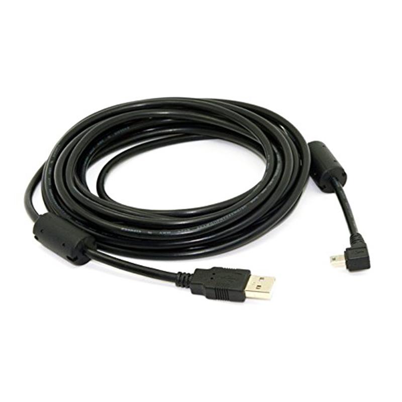 Mini USB B Type 5pin Male Right Angled 90 Degree To USB 2.0 Male Data Cable with Ferrite Core 5 Meters