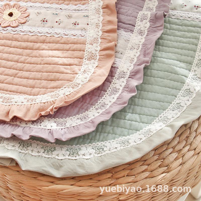 1pcs Polyester Chair Cushions Set - Thin Cotton-Feel Seat Pads for Dining Chairs Home Office - Simple Design with Straps