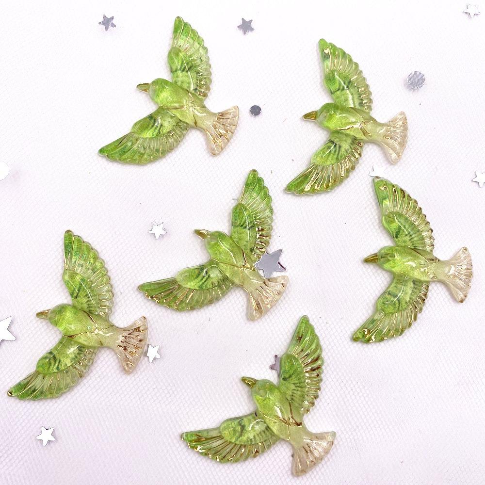 

20шт смолы блестящие красочные птица Flatback горный хрусталь альбом для вырезок 1 отверстие 23mm*36mm