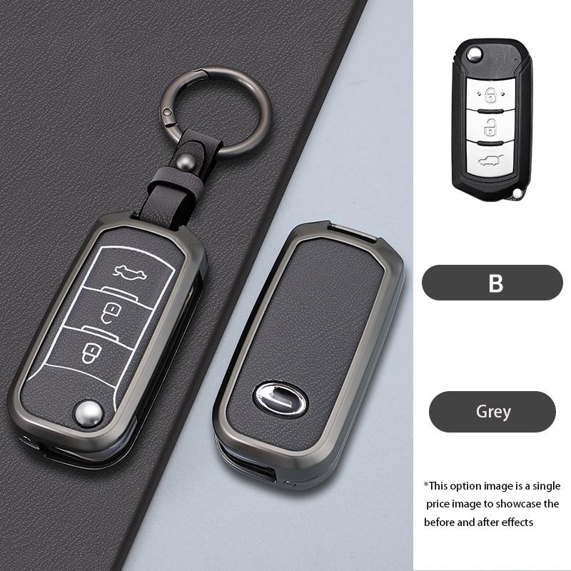 

Metal Car Remote Key Case Cover Holder For Gac Trumpchi Gs3 Gs5 Gs6 Folding 3 Buttons Protector Shell Auto Accessories