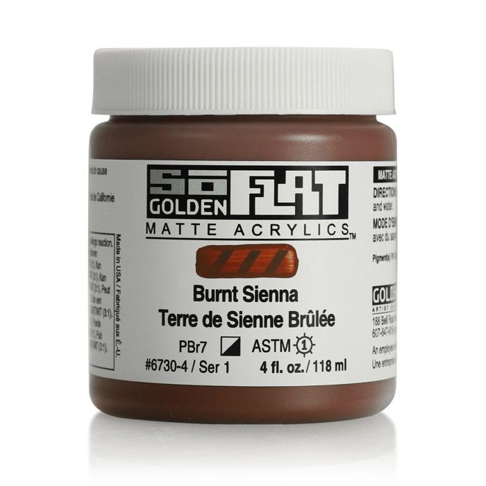 Peinture - GOLDEN - SoFlat - 118 ml - Terre de Sienne Brûlée S1 - Marron