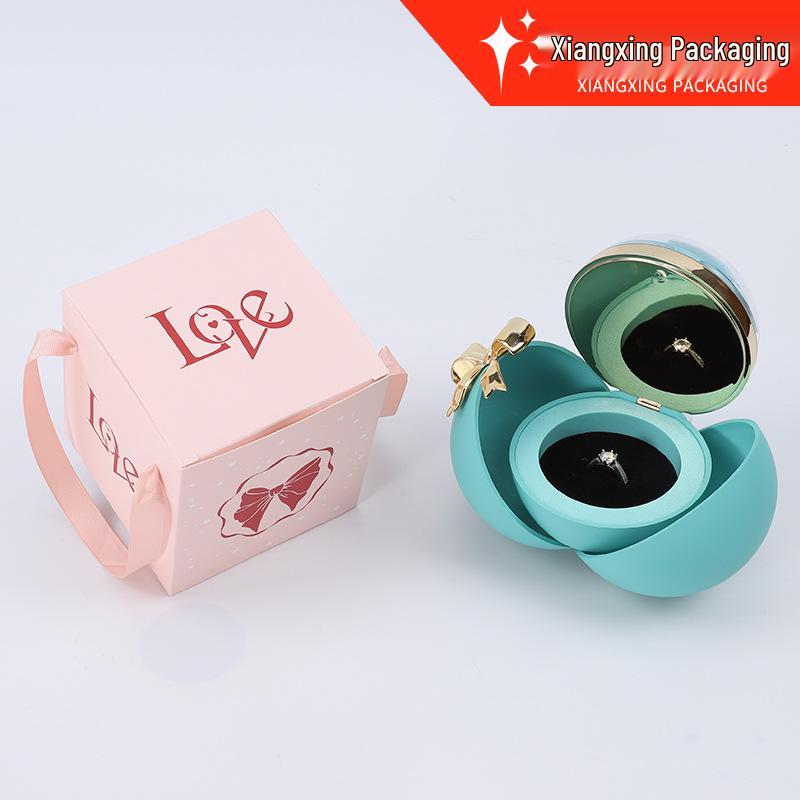 Schmuck-Geschenkbox mit Rosenblume: Kreative Runde Schachtel für Ringe, Ohrringe, Halsketten, Armbänder und Weihnachtsgeschenke