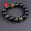 Obsidian Rainbow Eye Six-Syllable Mantra Prayer Beads Unisex Bracelet