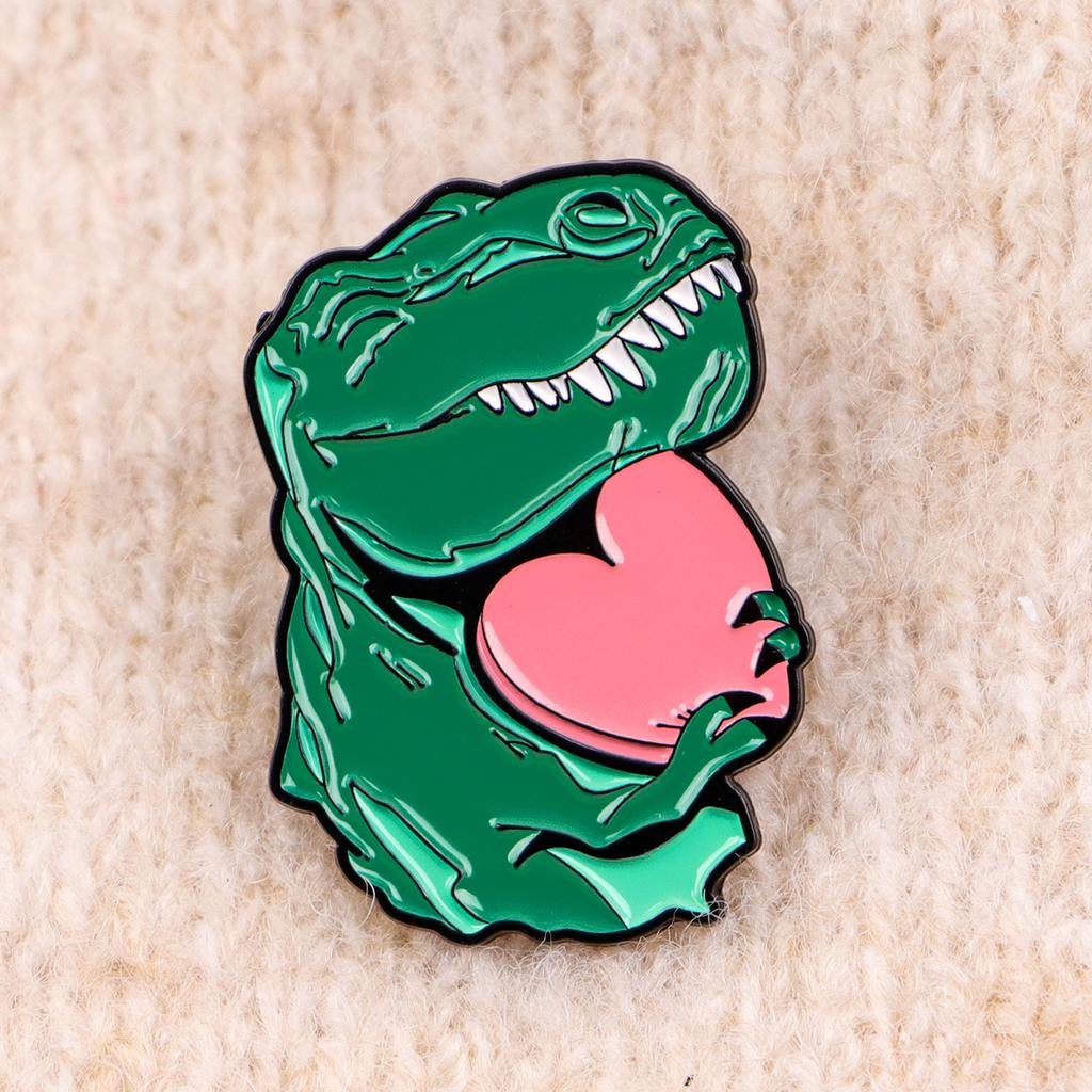 Cute Dinosaur Enamel Pin Animal Brooches Badges Lapel Pins for Backpack Jewelry Decorations Cosplay Accessories Gift Kids Toys