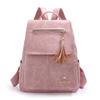 Women's Tassel Backpack Large Capacity Soft Leather Travel Backpack Student School Bag