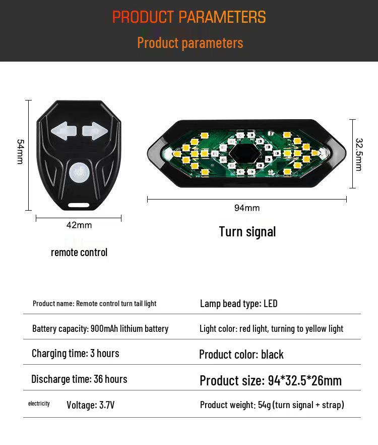 Uzaktan Sinyalli, Kornalı ve Su Geçirmez Tasarımlı USB Şarj Edilebilir LED Bisiklet Arka Lambası, Gece Sürüşü İçin