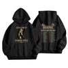 Unisex Casual Hooded Pullover Sweatshirt Long Sleeve Loose Fit Letter Print