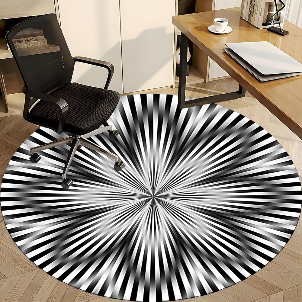 1pc Radiating Lines Pattern Chair Carpet for Office, Non-slip, Soft and Durable Office Rug, Perfect for Office Yy260131098
