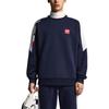 Anta Training Series Wide Stripe Design Logo Patch Pullover Round Neck Long Sleeve Sweatshirt Men sweatshirt Blue 952237715-3
