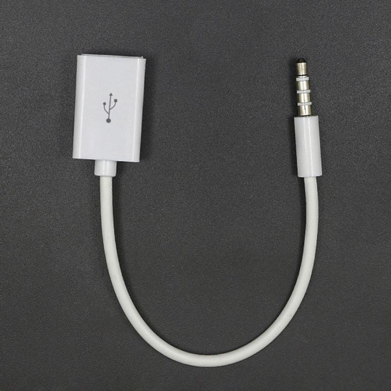 3.5mm AUX Stereo Plugs to USB Converter Aux Cable Cord For Car MP3 Speaker