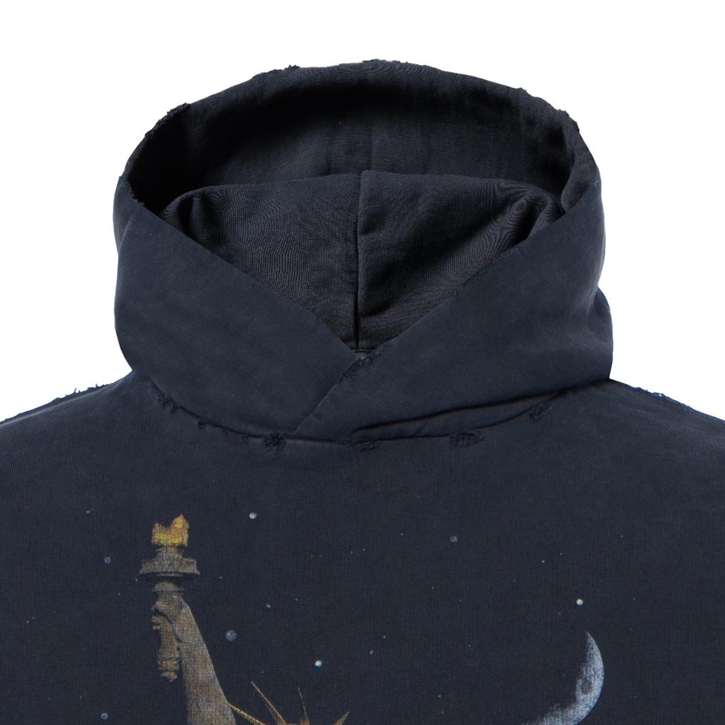 Balenciaga Paris Liberty Destroyed Oversized Hoodie 739024TQVS11083