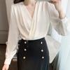 NaVaVa Women Luxury Vintage V Neck Long sleeVe Blouse Nb2951