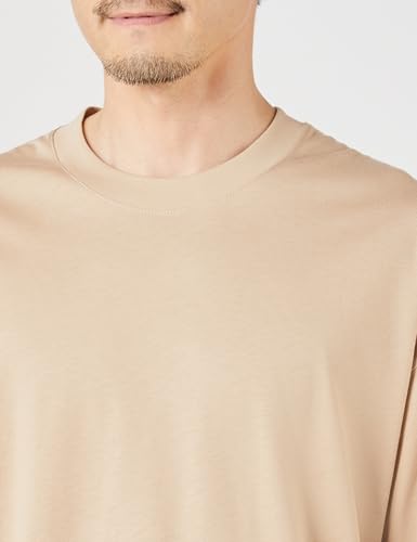 Amazon Essentials Men's 100% Organic Cotton Oversized Long Sleeve T-Shirt, Tan, Size Small