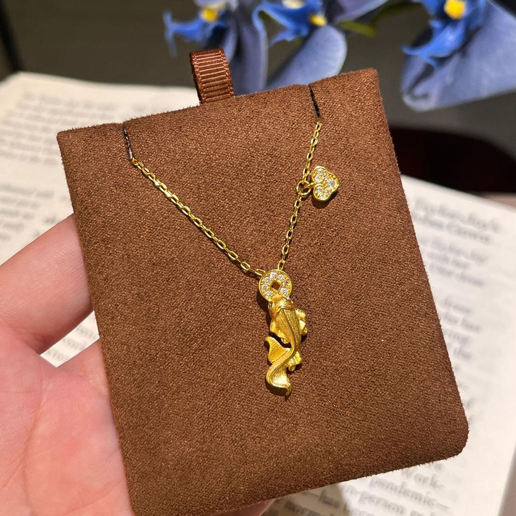 There Are Fish Brushed, Koi Recruited Rice Necklace, Bracelet, And National Tide Style High-End Temperament Jewelry Set.