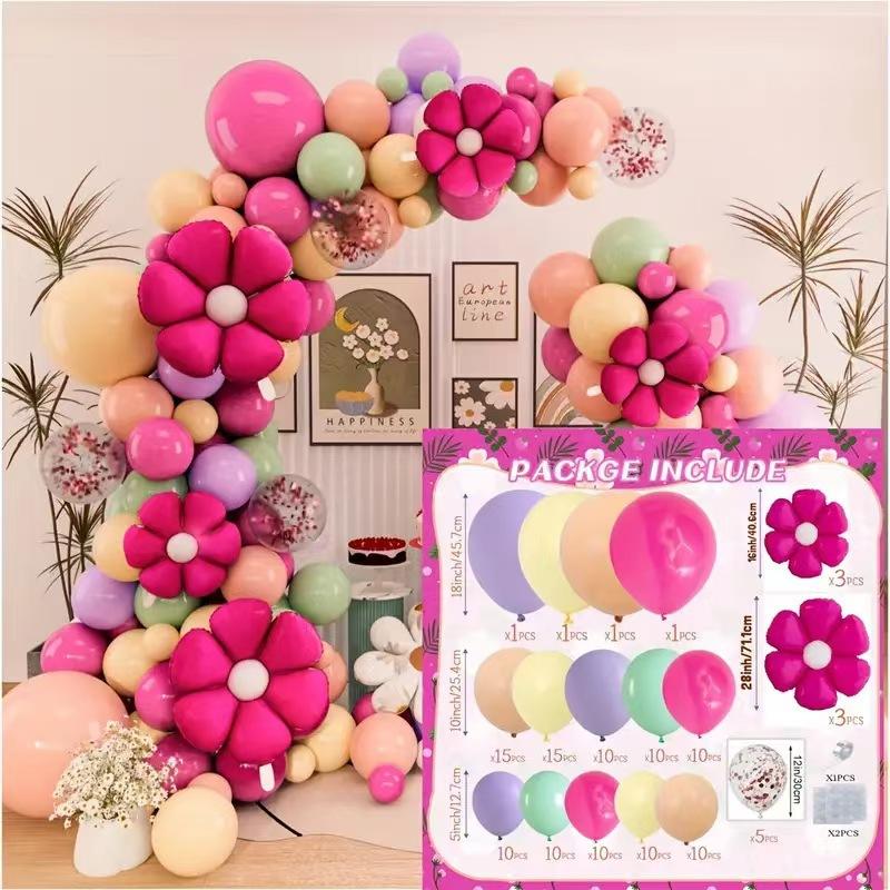 

Colored Daisies Balloon Chain Garland Arch Set Wedding Anniversary Party Background Wall Arrangement Children S Birthday 1