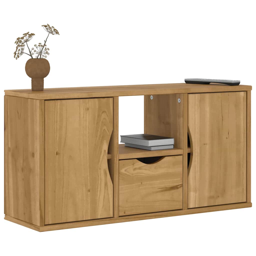 Szafka Rtv Z Szufladą „Odda” 79X24X40 Cm Drewno Lite Sosnowe