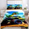 3pcs Dinosaur Monster Truck Home Bedding Set-Universal Three-Piece Suit for Bedroom, Guest Room, Living Room, Hotel-Perfect Holiday Gift for