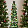 Christmas Tree Ornament Christmas Tree Statue with Colorful Light Colorful Led Mini Christmas Tree Figurine Resin for Home