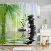 Blue Orchid Shower Curtain Natural Floral Reflection Painting Zen Spa Theme Bath Curtain Polyester Fabric Bathroom Curtain Hooks