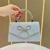 Elegante Bolso de Noche Brillante para Mujer con Adorno de Lazo Exquisito Bolso de Hombro Clutch para Fiestas, Bodas y Eventos Formales